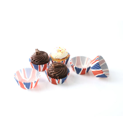 100 Union Jack Cupcake Cases