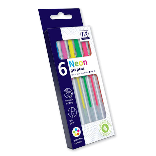 6 Pack Neon Gel Pens