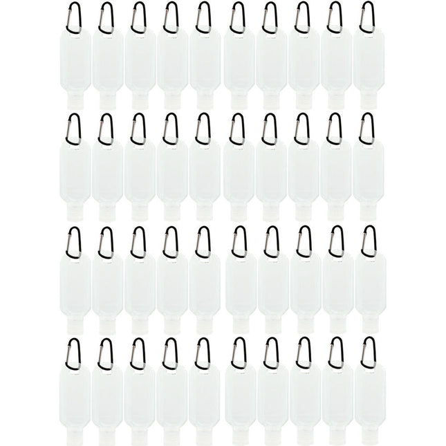 40 Travel Bottle Containers & Black Hooks