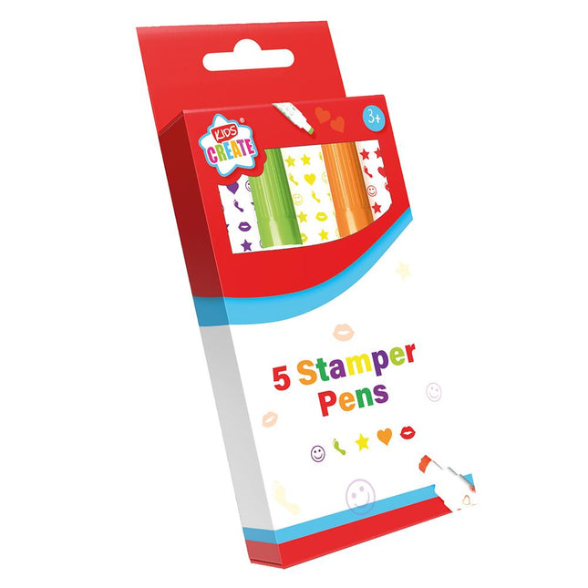 5 Coloured Stamper Pens