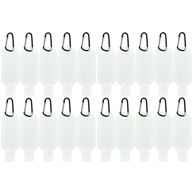 20 Travel Bottle Containers & Black Hooks