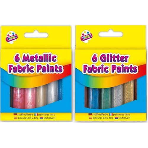 Fabric Paints Glitter Metallic