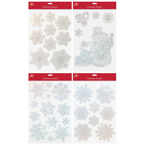 Christmas 3D Silver Laser Stickers