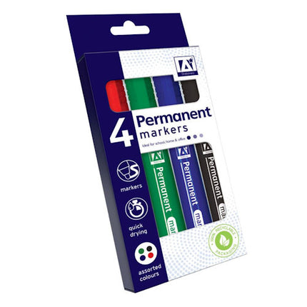 4 Coloured Permanent Markers
